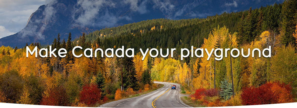 Canada Roadtrips driving a car through canada mountains
