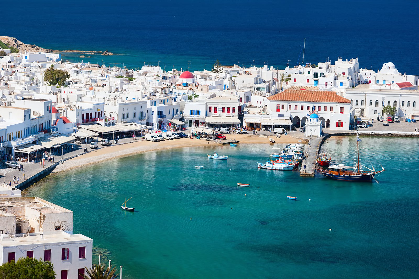 Mykonos, mikonos Greek island, part of the Cyclades, Greece. souk