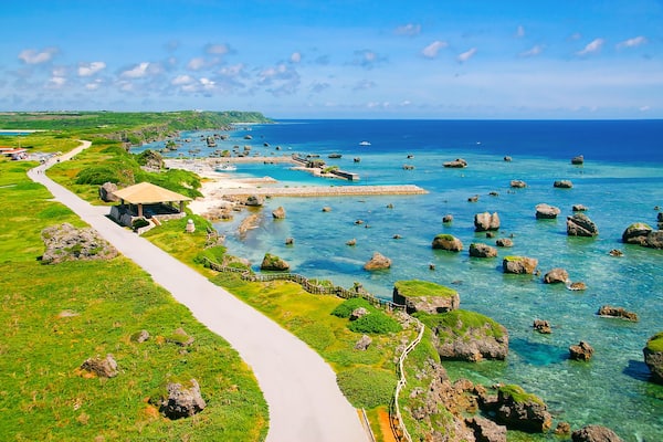 Lokasi insiden perahu terbalik di Teluk Henoko, Okinawa