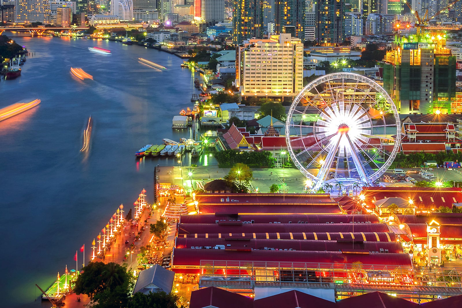 Asiatique The Riverfront in Bangkok - Night Shopping at the Bazaar by ...