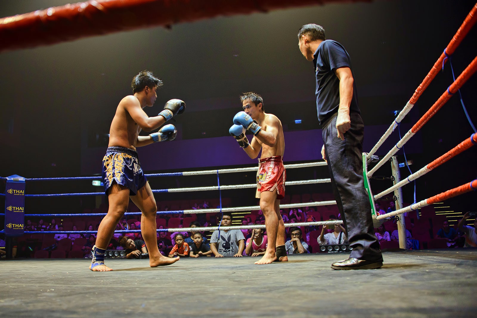 A Muay Thai, kick boxer waiting for his fight, Phuket , Thailand