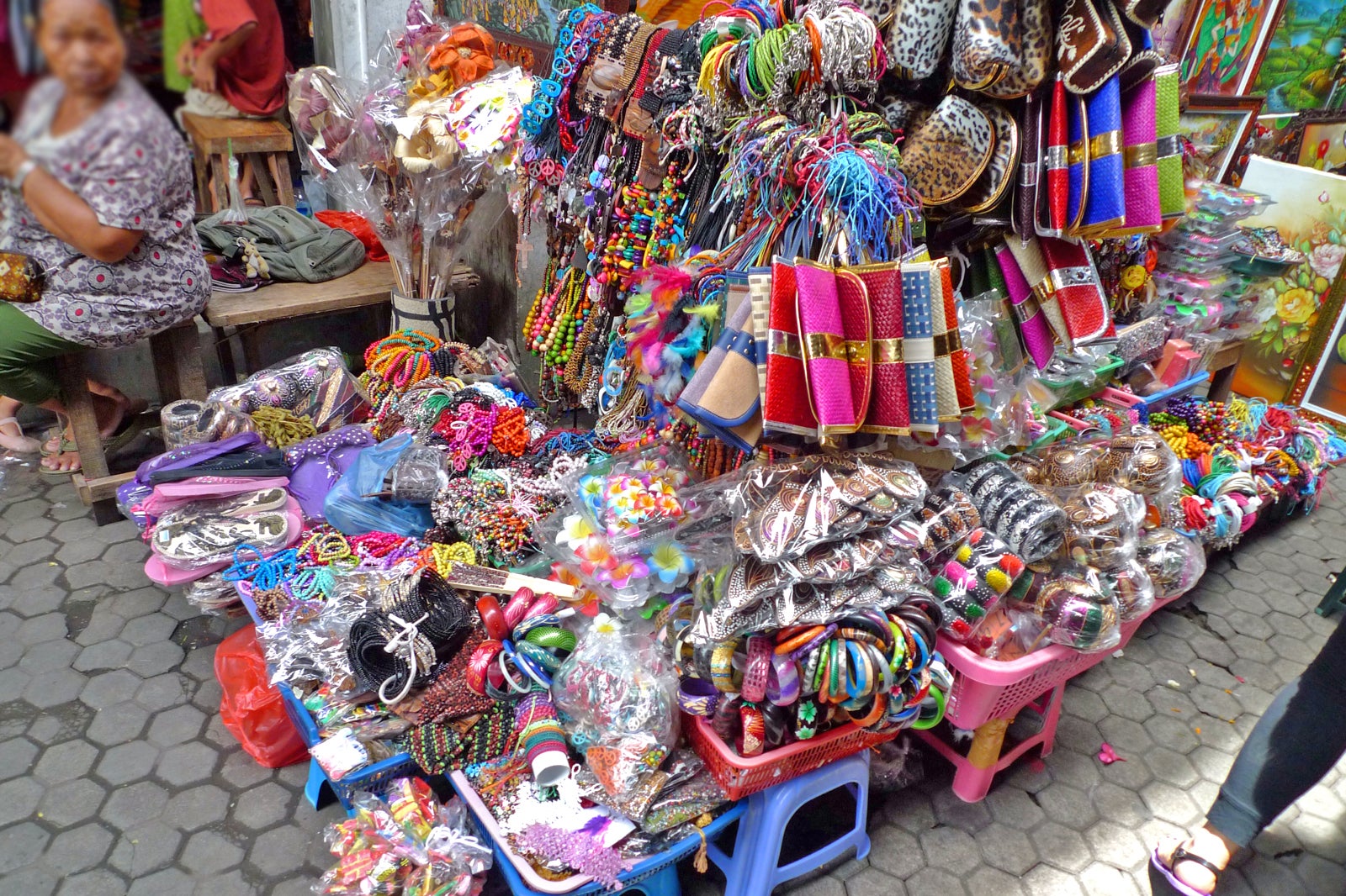 Clothes shop souvenirs gifts Ubud Bali Indonesia Asia color