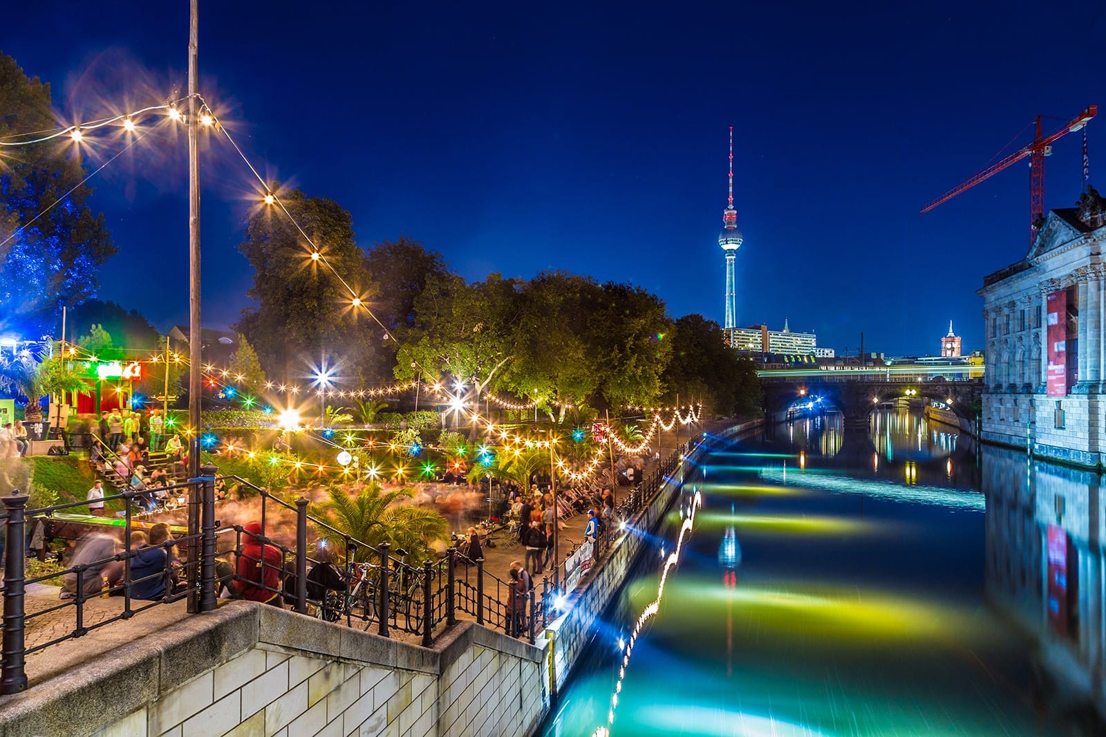 Friedrichshain at night in Berlin — safe enough to walk alone at any hour in virtually all urban neighborhoods