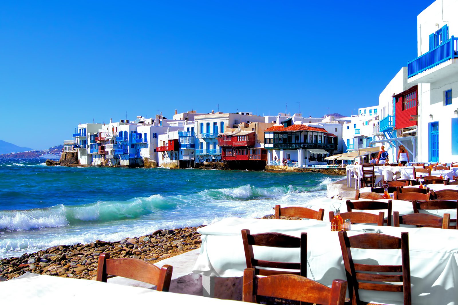 Mykonos, mikonos Greek island, part of the Cyclades, Greece. souk