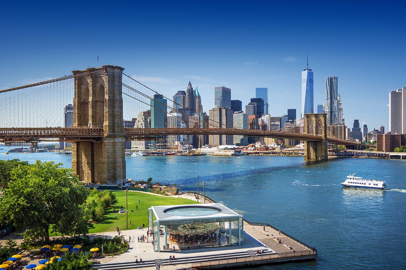 Brooklyn Bridge In New York The Iconic Crossing Between Manhattan And Brooklyn Bridge In New York The Iconic Crossing Between Manhattan And