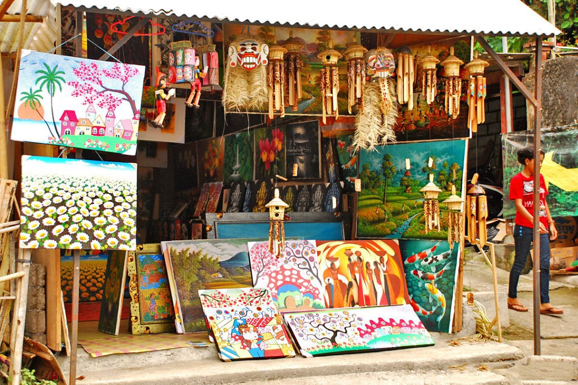 Clothes shop souvenirs gifts Ubud Bali Indonesia Asia color