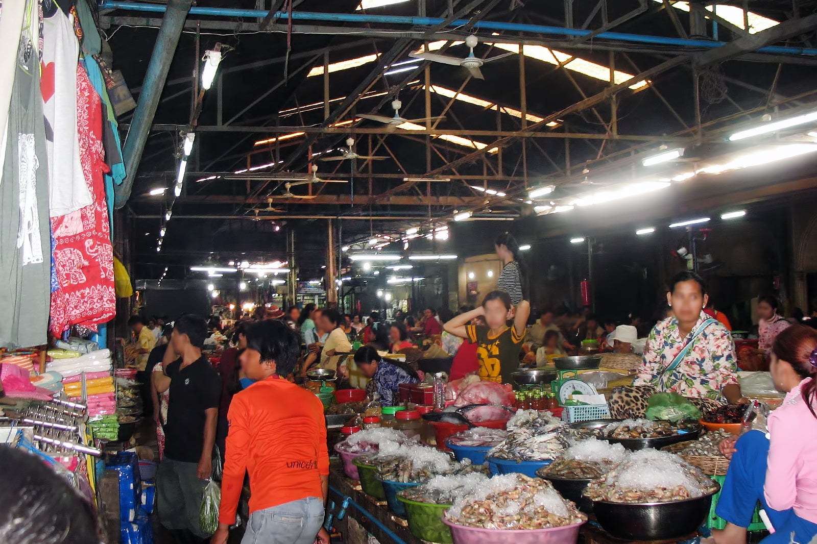 Phnom Penh Night market across from the riverside near Phsar Chas old  market 