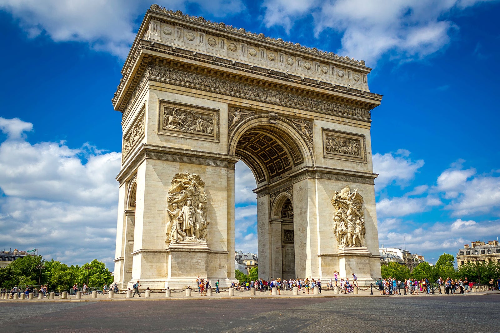 Arc de Triomphe in Paris - Commemorative Arch Overlooking the Champs