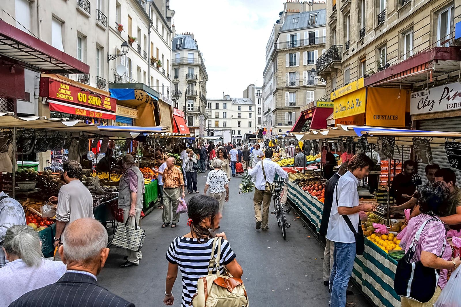 Daily life at a local market in France