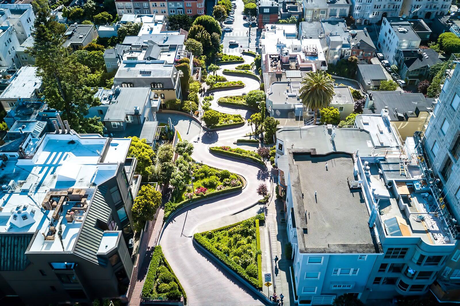 Lombard Street in San Francisco Explore one of the most crooked